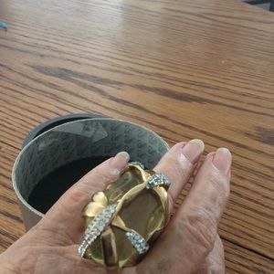 LARGE CITRINE STONE RING  SWAROVSKI ORIGINAL